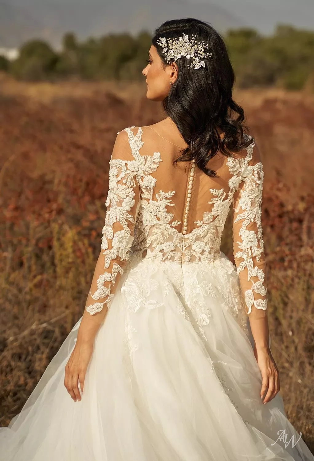 AW Jessie Wedding Dress, Ivory Tulle Bateau Neckline Wedding Dresses | AW. Bridal