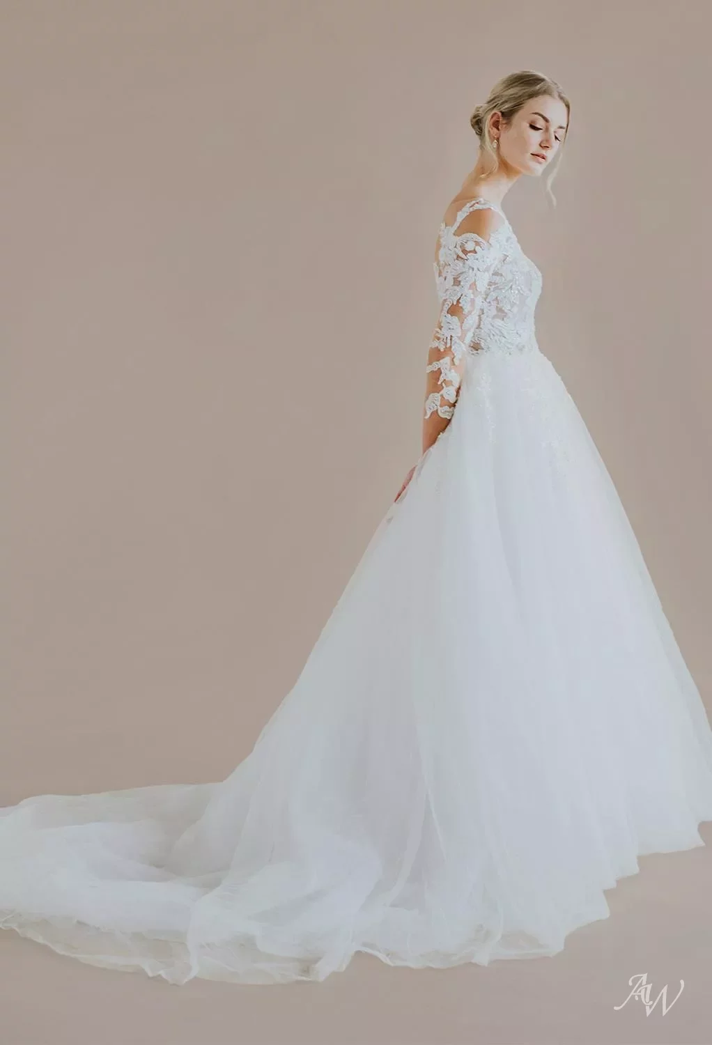 AW Jessie Wedding Dress, Ivory Tulle Bateau Neckline Wedding Dresses |  AW.Bridal