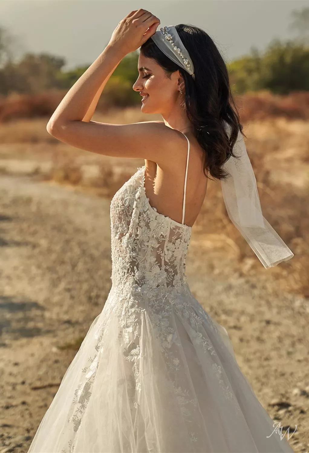 AW Lucia Wedding Dress, Ivory Organza Tulle V-Neck Wedding Dresses |  AW.Bridal