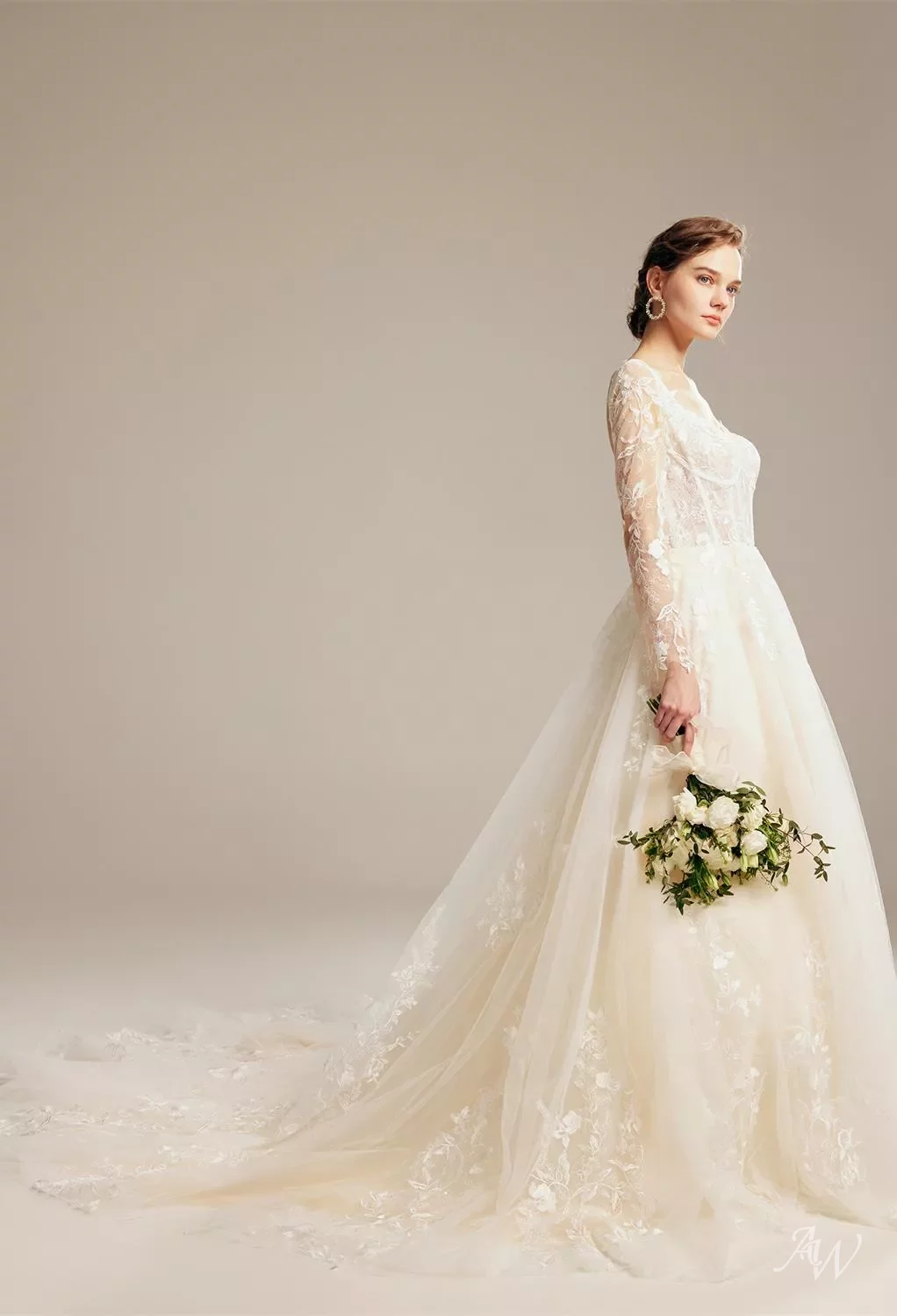 AW Shah Wedding Dress, Tulle Floor Length Sweetheart