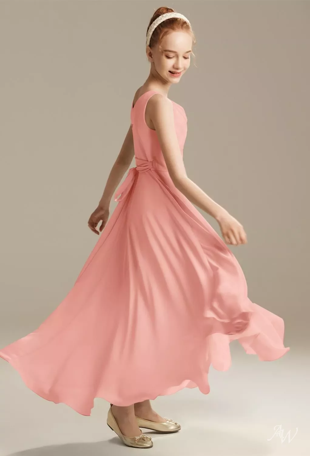 AW Thermal Dress, Ballet Pink Chiffon Floor Length Cowl Neckline Bridesmaid Dresses | AW.Bridal AW Thermal Dress, Ballet Pink Chiffon Floor Length Cowl Neckline Bridesmaid Dresses | AW.Bridal