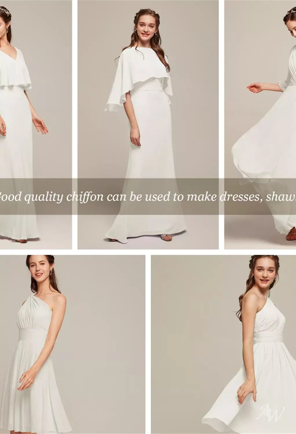 AW Chiffon Fabric for Fashion Dress, Chiffon Fabrics & Swatches | AW.Bridal