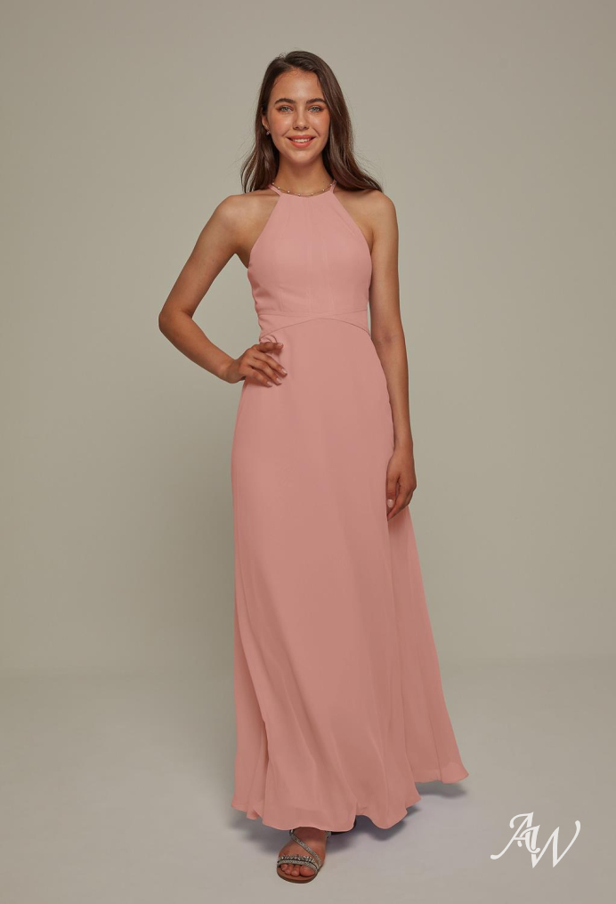 Dusty Rose Tulle Beaded Long Prom Dress with Lace Up Back – Pgmdress