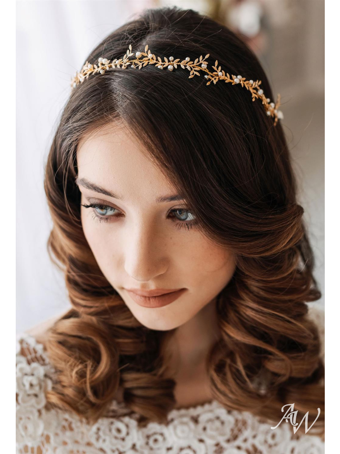 AW Bridal Gold Hair Vine