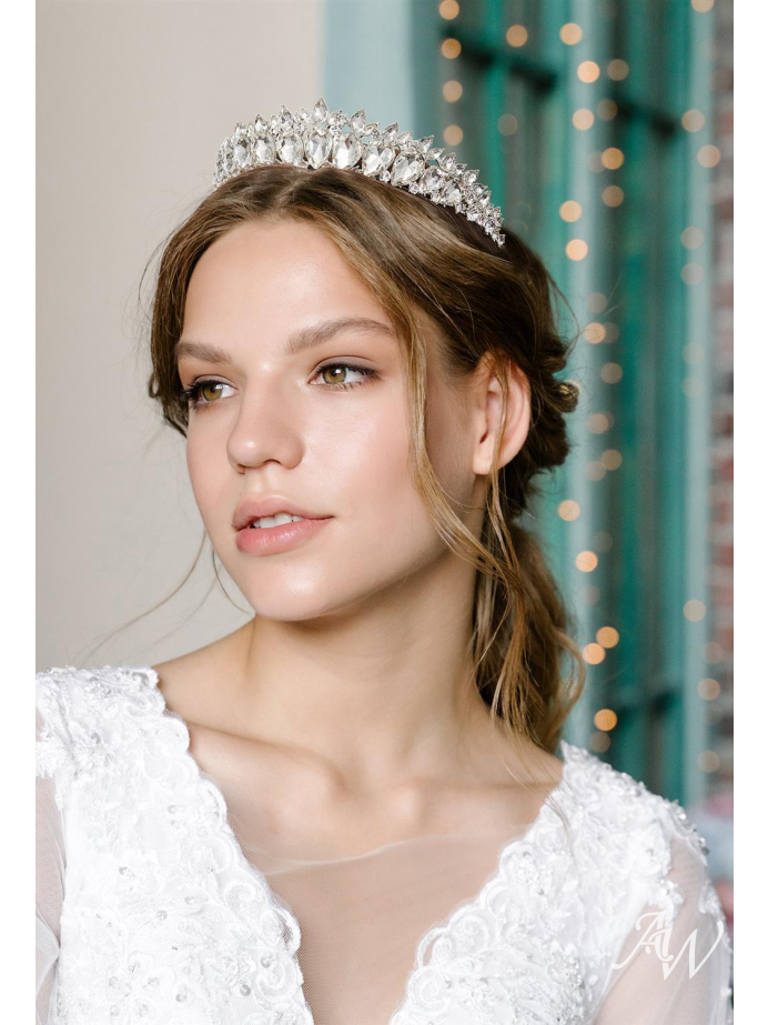 AW Clear Crystal Tiaras and Crowns for Women