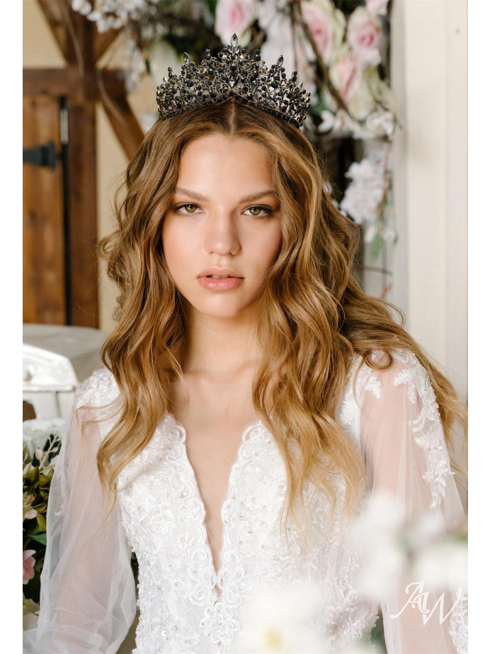 AW Wedding Tiara for Bride Crystal Crown