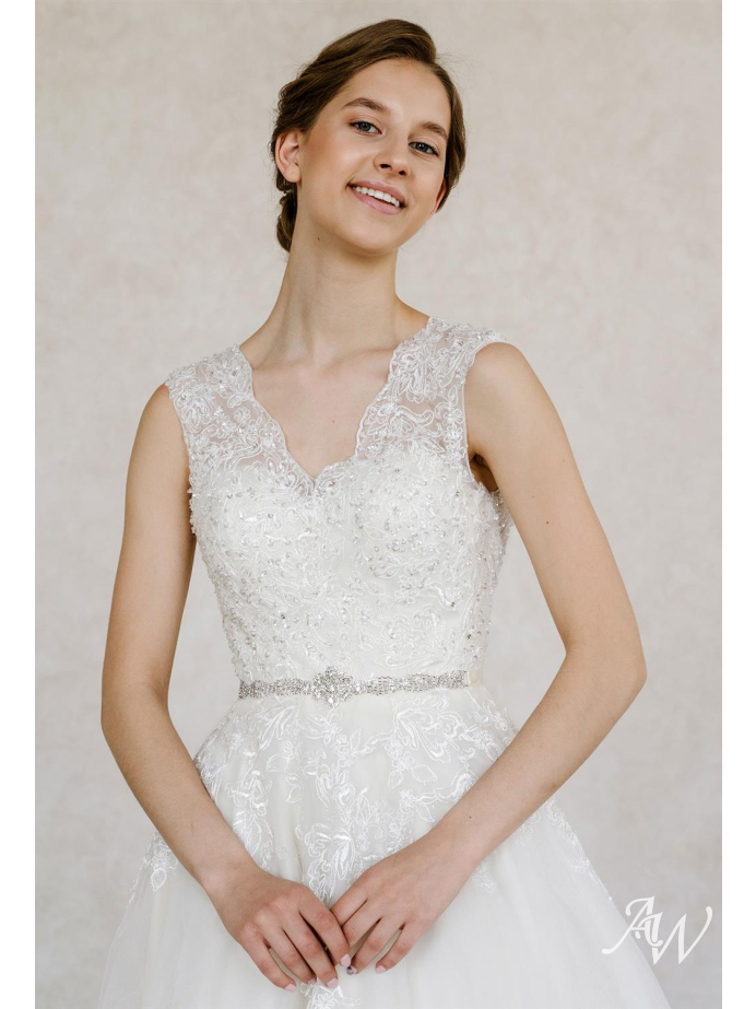 AW Silver Rhinestoned Wedding Belt