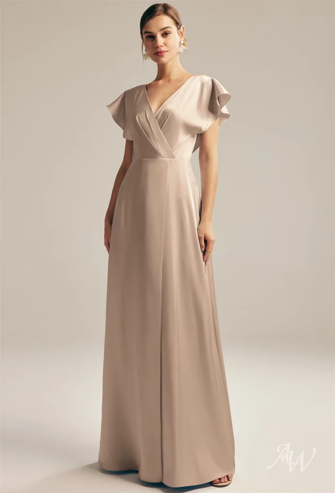 long sleeve velvet bridesmaid dresses Elegant V-neck Long Sleeves Long A-line Velvet Bridesmaid Dresses Online