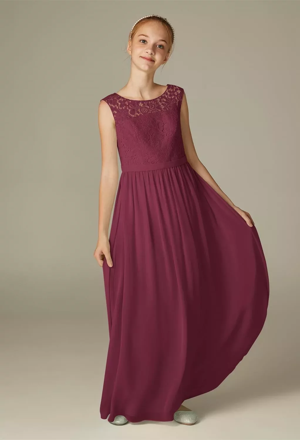 wine color junior bridesmaid dresses Lace 尺寸:6 This junior bridesmaid dress CM21 50 Cute Baby Girl Puffy