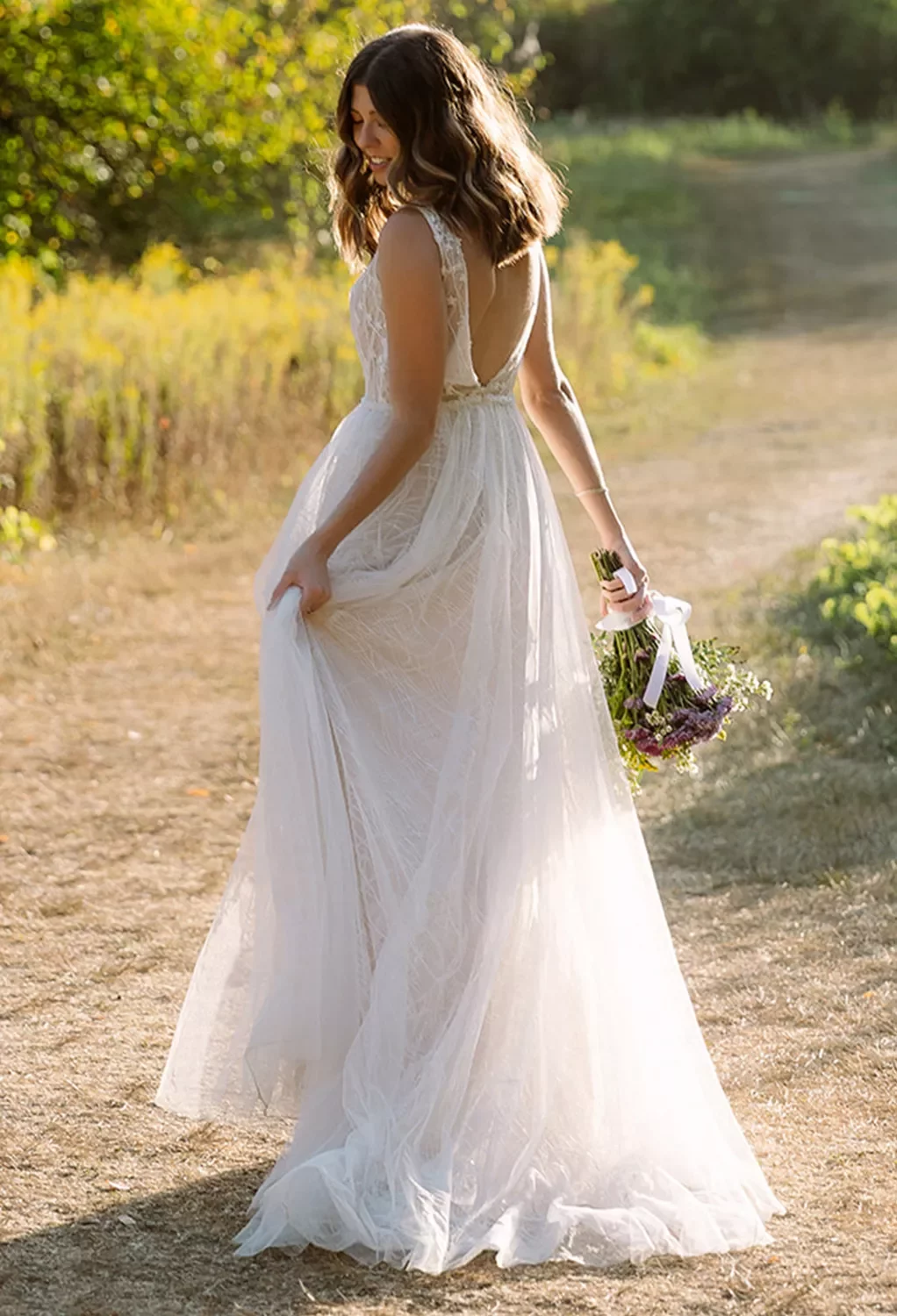 spring beach wedding dresses Sheath Long Sleeve Ivory Lace Wedding Dress Beach Wedding Dress TN129 US8 / Ivory main image 0