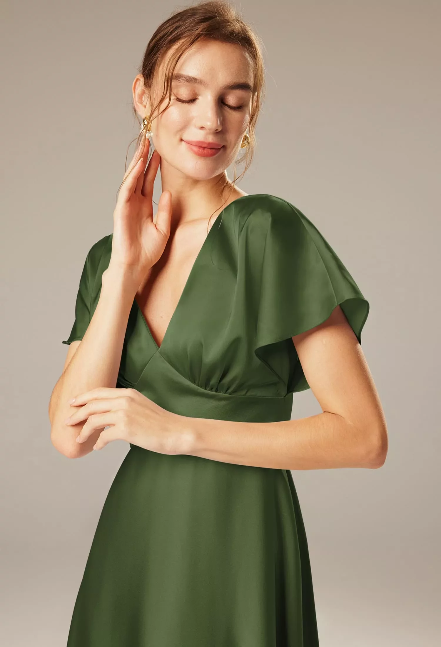 Sage Garden Party, Green Floral Maternity Bridesmaid Dresses | AW.Bridal