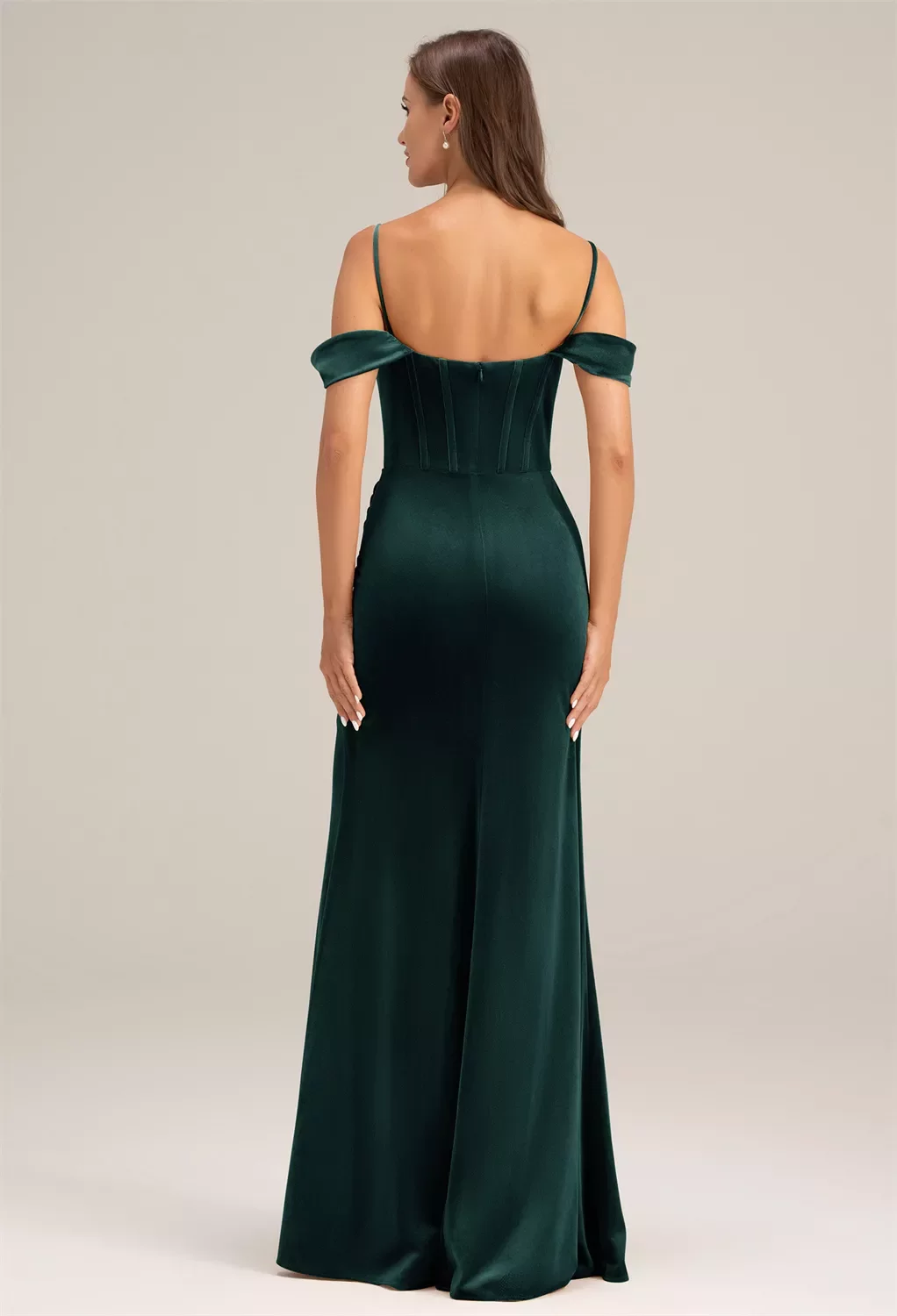 princess polly baby blue dress Flutter Sleeve Wrap Bodice Velvet Maxi Bridesmaid Dress With Pockets In  Olive Green