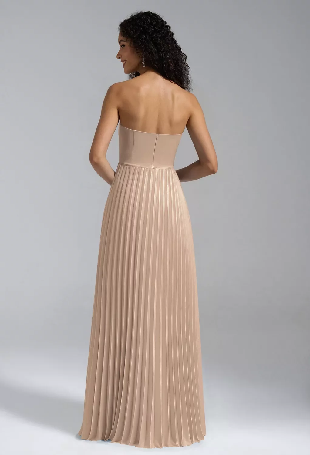 knee length dresses for ladies V-Neck Elegant Pleats Short Sleeves Long Chiffon Bridesmaid Dresses