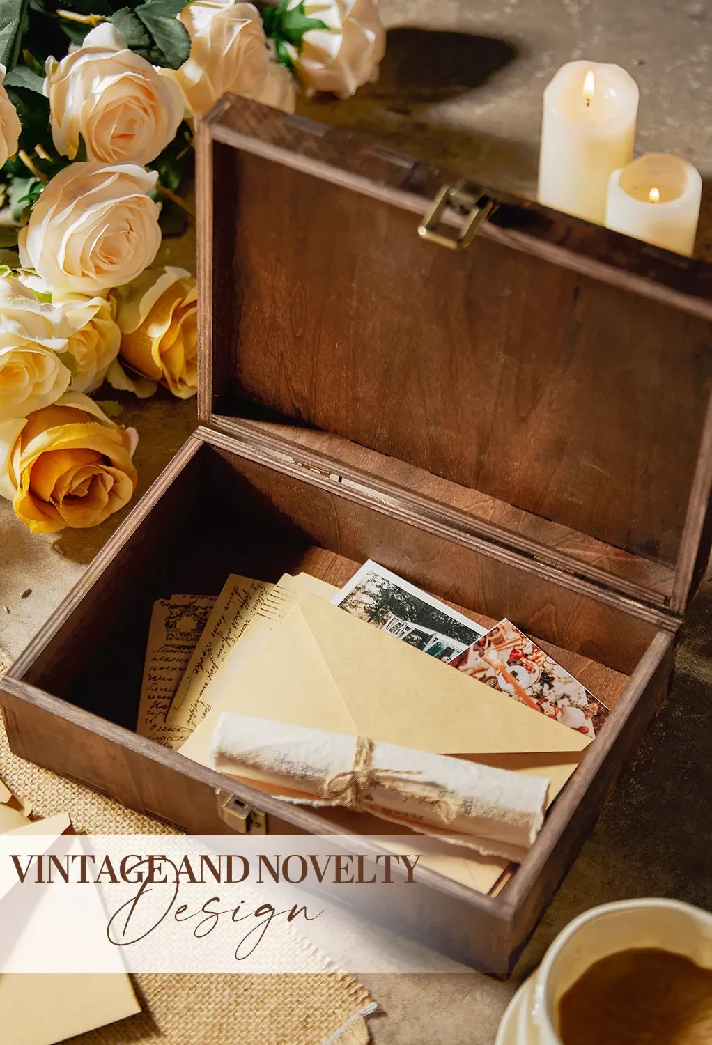 AW Rustic Wooden Keepsakes Box 