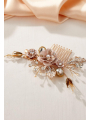 AW Alloy Gold Flowered Hair Comb