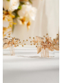 AW Blush Flower Hair Comb Bridal Hair Pieces Gold Wedding