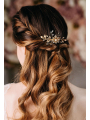 AW Crystal Gold Alloy Hair Comb