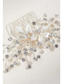 AW Crystal Silver Flower Hair Comb