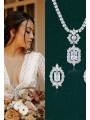 AW Cubic Zirconia Necklace Earrings Set