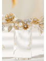 AW Flower Crown Headband Pearls Bridal Headpieces