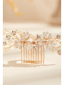 AW Flowered Gold Alloy Hair Comb
