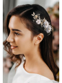 AW Gold Alloy Flowered Hair Comb