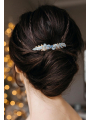 AW Gold Alloy Rhinestoned Hair Comb