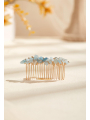 AW Gold Alloy Rhinestoned Hair Comb