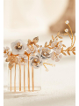 AW Gold Alloy Rose Hair Comb
