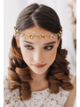 AW Gold Flower Leaf Headband Tiaras for Women