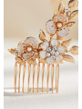 AW Gold Flowered Crystal Hair Comb