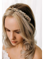 AW Gold Leaf Tiara Headband Laurel Crown Bridal Headpiece for Wedding