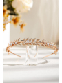 AW Gold Leaf Tiara Headband Laurel Crown Bridal Headpiece for Wedding