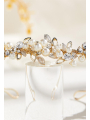 AW Pearls Headband Gold Bridal Headpiece for Women