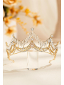 AW Rhinestones Gold Bridal Crown