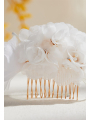 AW White Flower Bridal Hair Comb