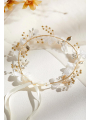 AW White Flower Headband Fairy Crown Crystal