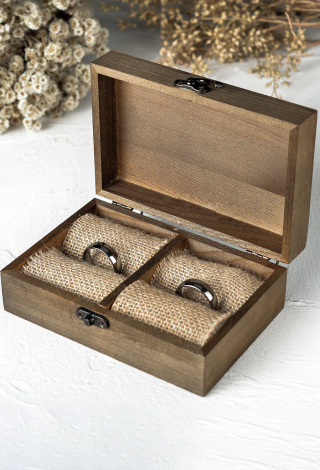 Personalized Acrylic Wood Wedding Ring Box for Wedding Ceremony Custom  Hexagon Engagement Ring Bearer Box Bride