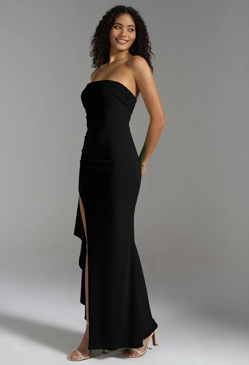 AW Lacie Dress, Jolly Green Stretch knitted fabric Floor Length Straight  Neckline Bridesmaid Dresses | AW.Bridal