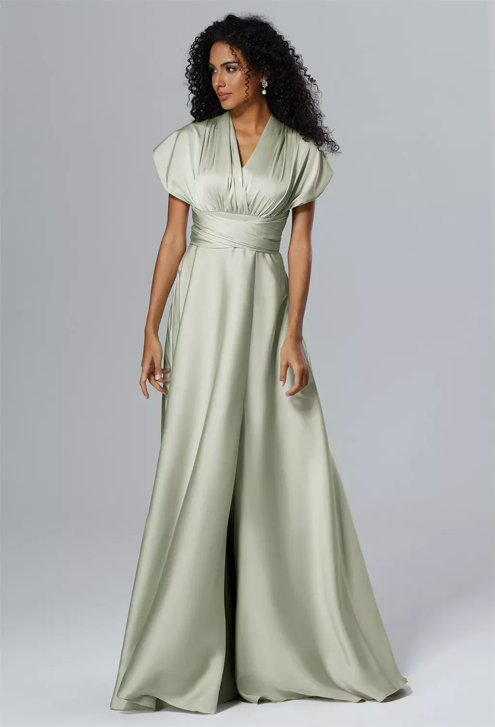 satin weave dress Duntery Off-the-Shoulder Floor-Length Sheath Dress, Dark-Navy
