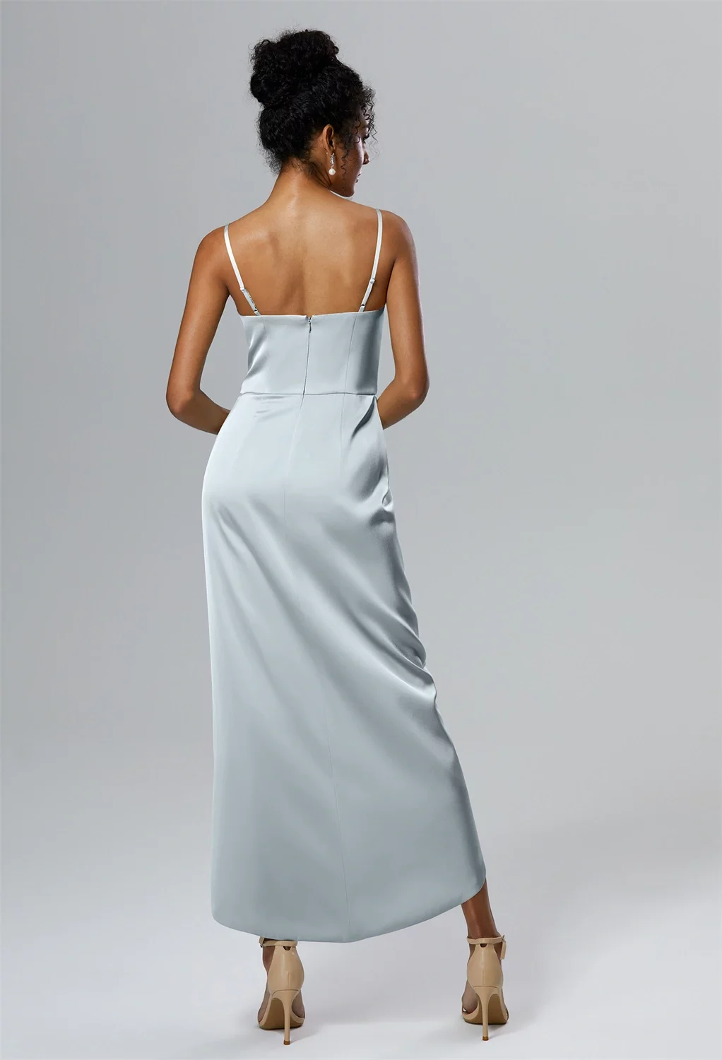 strapless open back dress Leonora sheer paneled dress – Florania