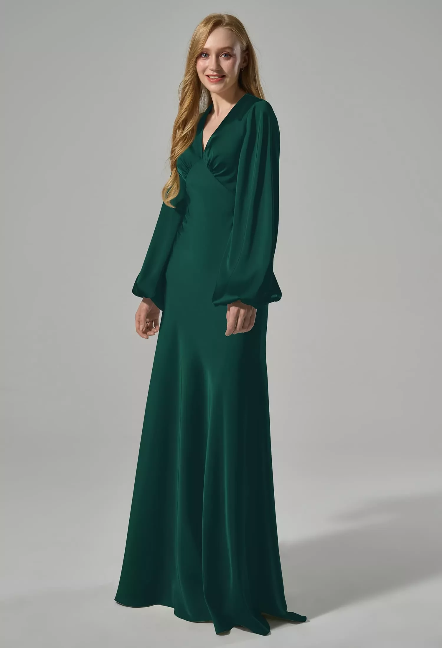 AW Hyacinth Chiffon Blue Botanical Floral Bridesmaid Dresses