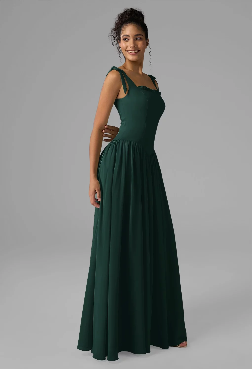 slim fit dress slacks Dark green lace off shoulder bridesmaid dress many styles – TANYA BRIDAL main image 0