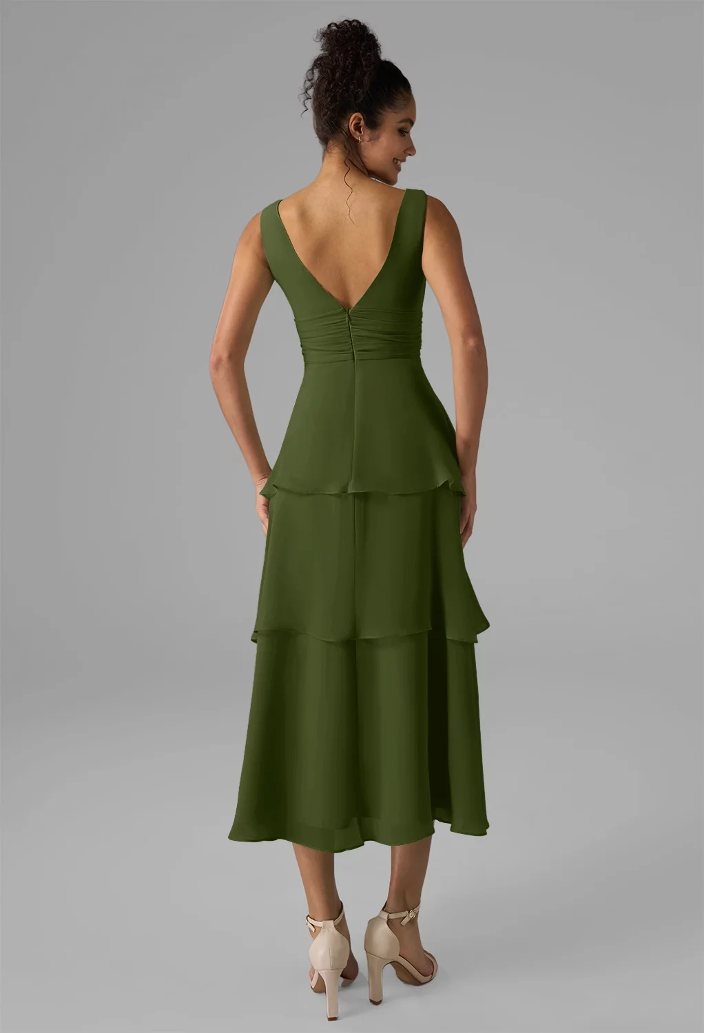 ADITIONAL オリーブグリーン ベスト AW Elissa Green Olive Bridesmaid Dresses | AW.Bridal
