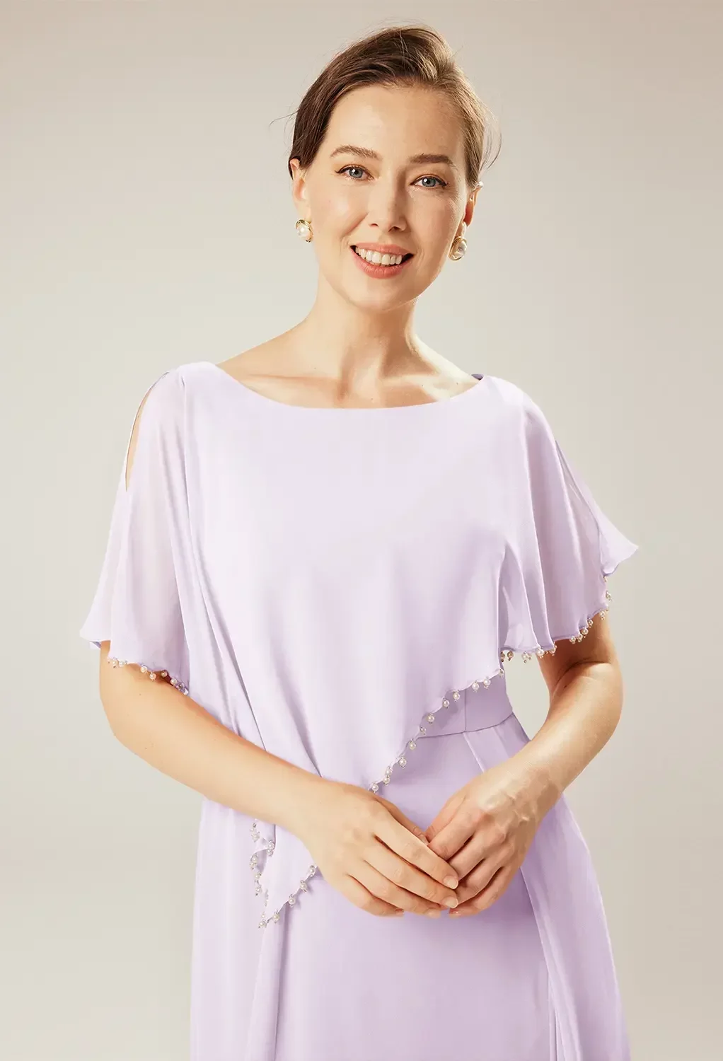AW Orla Dress, Rust Chiffon Hi Lo Bateau Neckline Mother of the Bride  Dresses | AW.Bridal