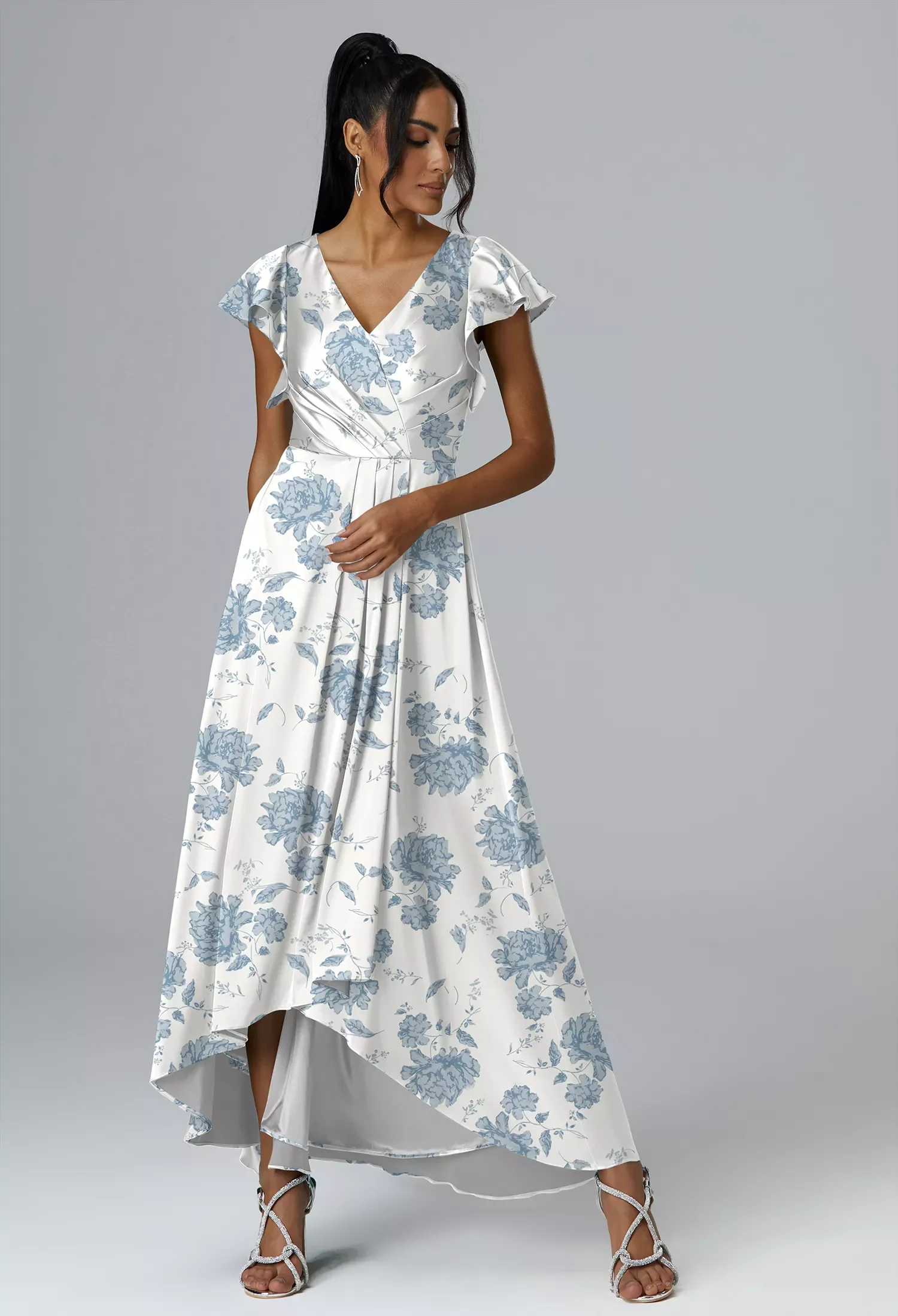 floral winter wedding guest dresses Hi Lo KissProm White Strapless A-Line PLUS SIZE INFINITY DRESS size:34