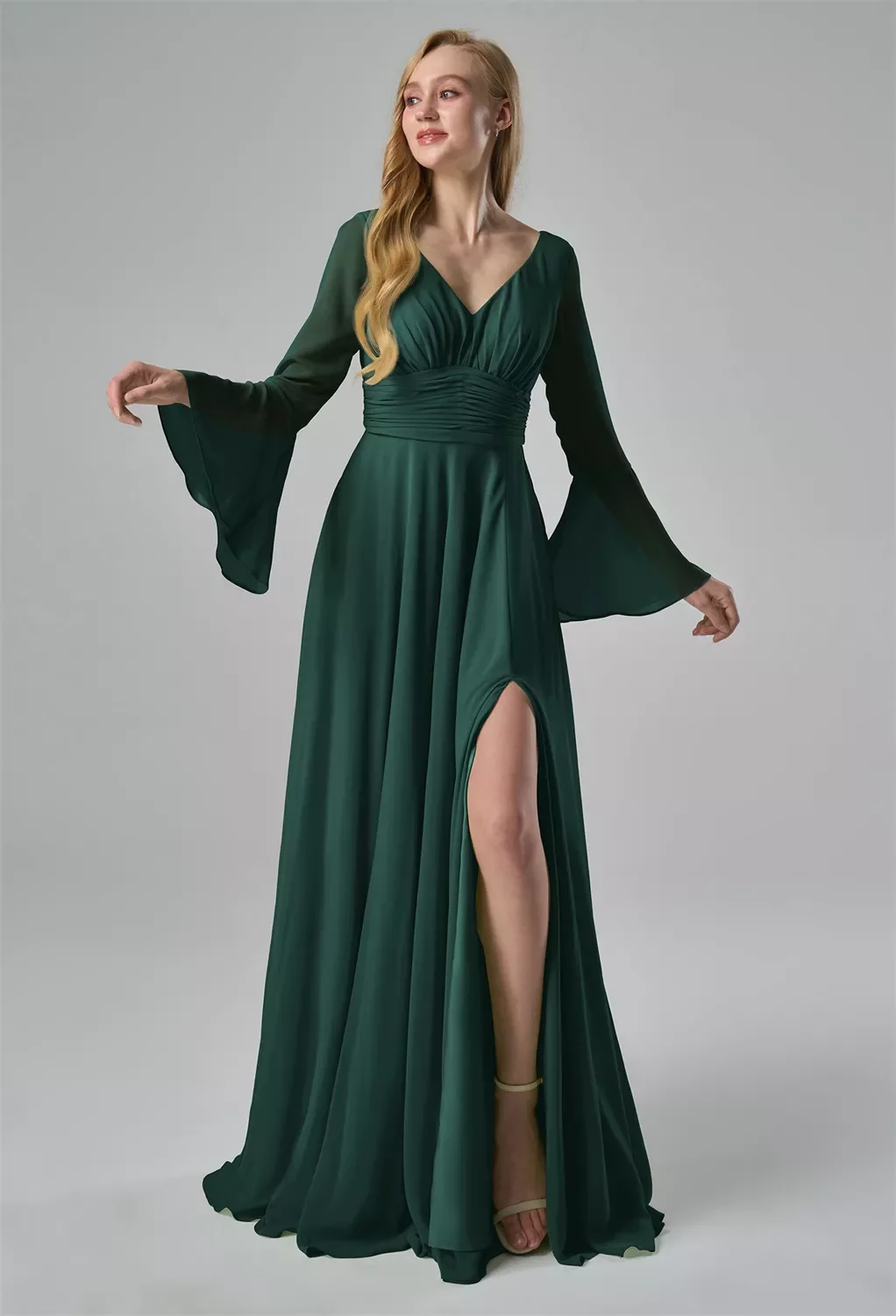 aw bridal bridesmaid dresses AW.Bridal A-line V-Neck Floor Length Long Sleeves Ruching Split Long Dress Black Size 16 different shades of sage green bridesmaid dresses