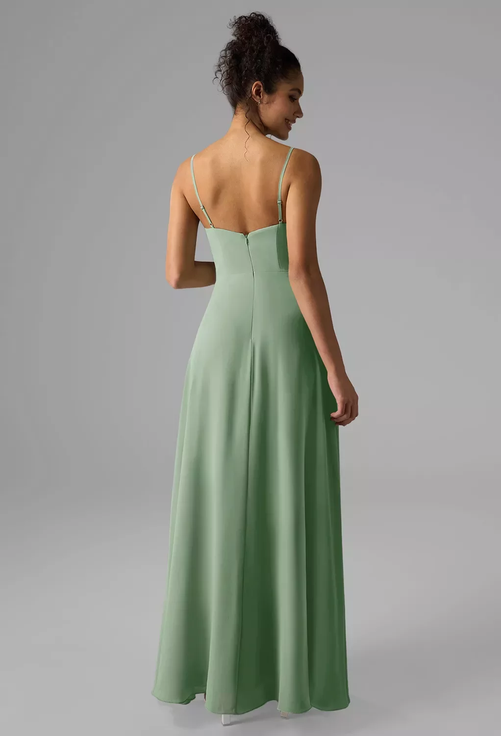AW Alexandria Dress, Sage Green Chiffon Floor Length V-Neck Bridesmaid Dresses | AW.Bridal AW Alexandria Dress, Sage Green Chiffon Floor Length V-Neck Bridesmaid Dresses | AW.Bridal