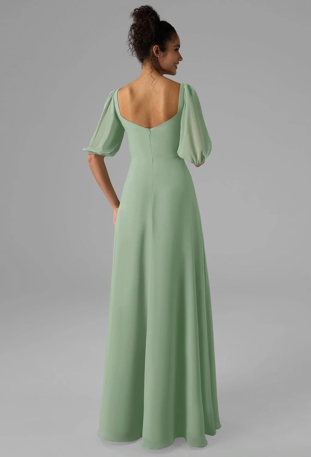AW Philippa Dress, Desert Rose Chiffon Floor Length Square