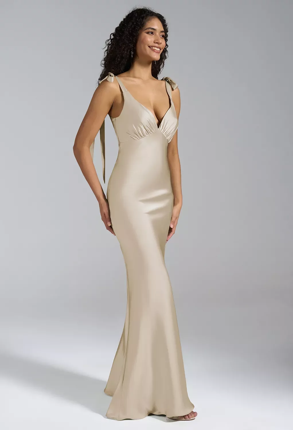 gold satin mermaid dress Sweetheart Long Metallic Evening Gown by MNM Couture M1312